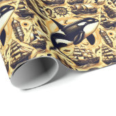 ヴィンテージOrcaパタ航海のーン ラッピングペーパー (ロールコーナー)