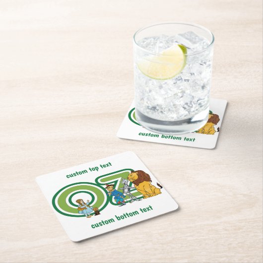 ヴィンテージOzキャラクターと文字文字 スクエアペーパーコースター (インサイチュ)