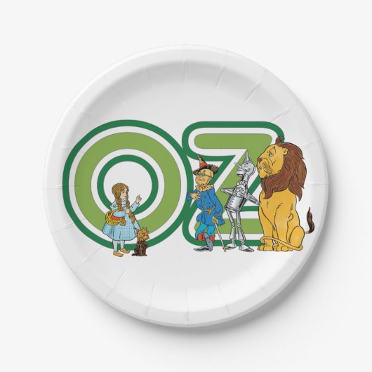 ヴィンテージOzキャラクターと文字文字 ペーパープレート (正面)