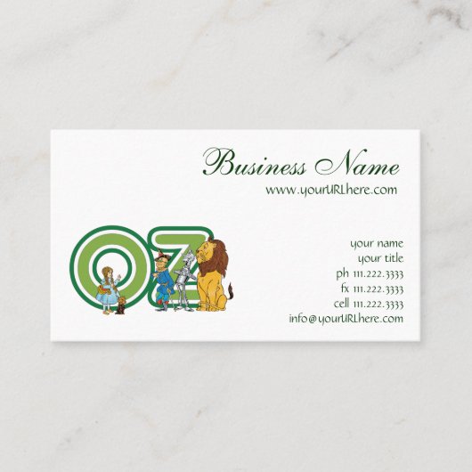 ヴィンテージOzキャラクターと文字文字 名刺 (正面)