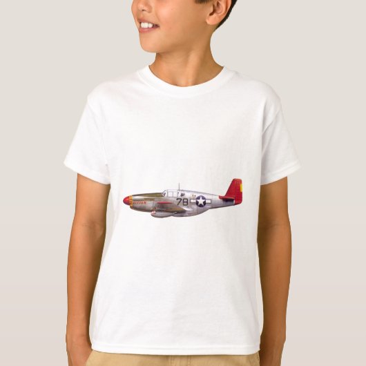 ヴィンテージP-51マスタンタスケジー空軍第二次世界大戦 Tシャツ (正面)