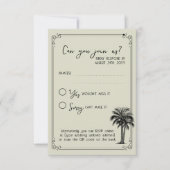 ヴィンテージPalm手書きスクリプト（オプション） QRコード 出欠カード (正面)