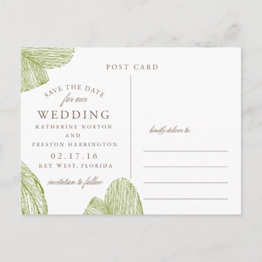 ヴィンテージPalm Destination日付のポストカードの保存 案内ポストカード (裏面)
