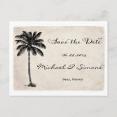 ヴィンテージPalm Treeビーチ日付はがきを保存 案内ポストカード (正面)