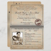 ヴィンテージPassport招待状8.75 x 6.5 招待状 (正面/裏面)