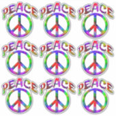 ヴィンテージPeace カラフル Sign Contourスタンプ シール (正面)