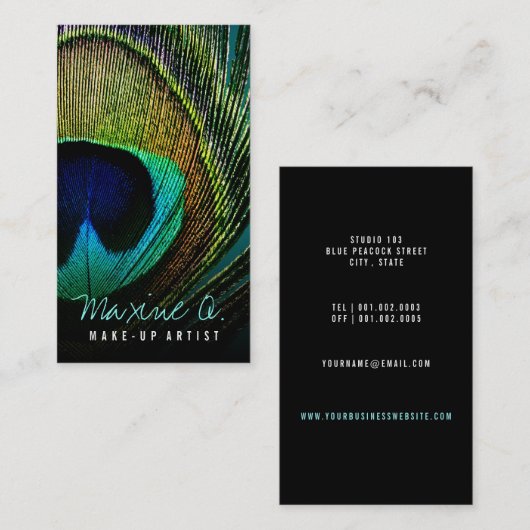 ヴィンテージPeacockフォトメイクアーティスト名刺 名刺 (正面/裏面)