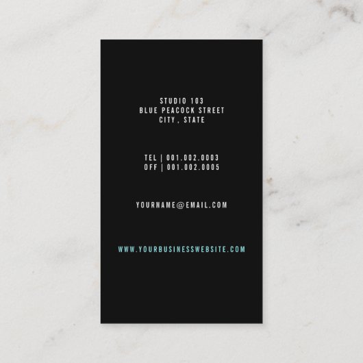 ヴィンテージPeacockフォトメイクアーティスト名刺 名刺 (裏面)