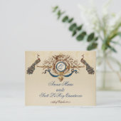 ヴィンテージPeacock披露宴カード横 招待状 (スタンド正面)