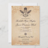 ヴィンテージPeacock結婚式招待状1.0 招待状 (裏面)