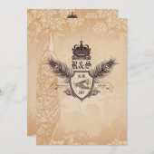 ヴィンテージPeacock結婚式招待状1.0 招待状 (正面/裏面)