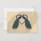 ヴィンテージPeacock返信カードとメニューオプション 出欠カード (裏面)