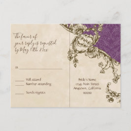 ヴィンテージPeacock & Etchings、ポストカードRSVP インビテーションポストカード