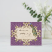 ヴィンテージPeacock & Etchings、ポストカードRSVP インビテーションポストカード (スタンド正面)