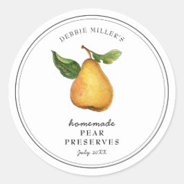 ヴィンテージPear Preserve Jam jar Canningラベル ラウンドシール