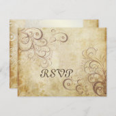 ヴィンテージPearl旋回RSVPには5x7招待状が必要 出欠カード (正面/裏面)