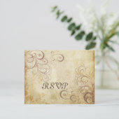 ヴィンテージPearl旋回RSVPには5x7招待状が必要 出欠カード (スタンド正面)