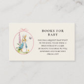 ヴィンテージPeter rabbit Baby girl Shower Book Request エンクロージャーカード (正面)
