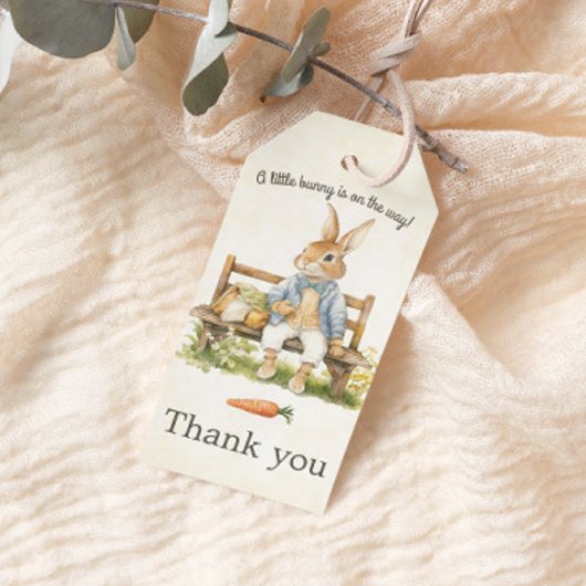 ヴィンテージPeter Rabbit Baby Shower Thank you ギフトタグ