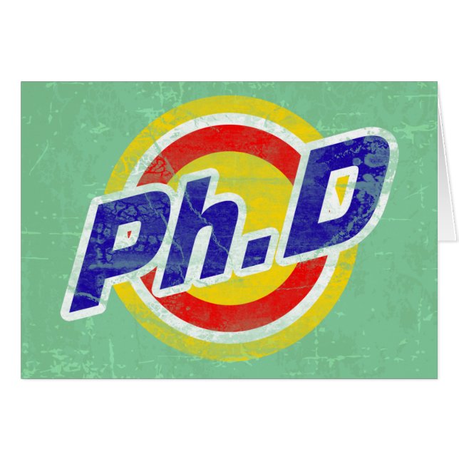 ヴィンテージPh.DかPhDまたは博士 (正面横)