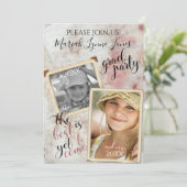 ヴィンテージPHOTOフレームの卒業後 招待状 (スタンド正面)