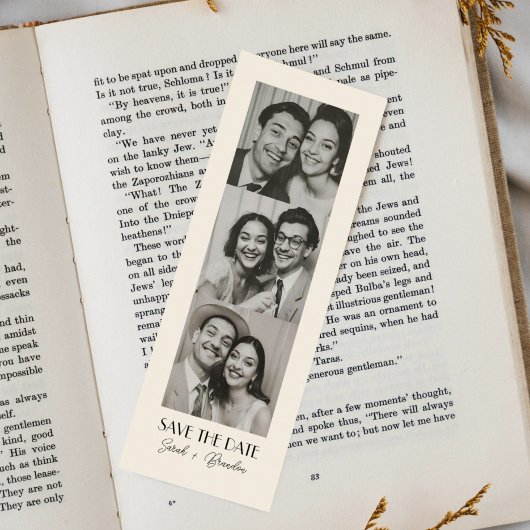 ヴィンテージPhotoboothブックマークQrcode日付を保存 コーリングカード