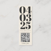 ヴィンテージPhotoboothブックマークQrcode日付を保存 コーリングカード (裏面)