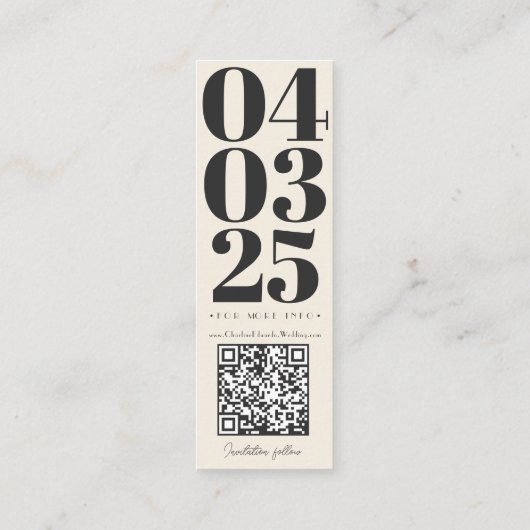 ヴィンテージPhotoboothブックマークQrcode日付を保存 コーリングカード (裏面)