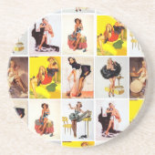 ヴィンテージPinの女の子のコースター コースター (正面)