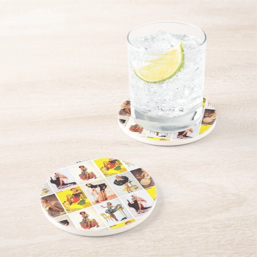 ヴィンテージPinの女の子のコースター コースター (側面)