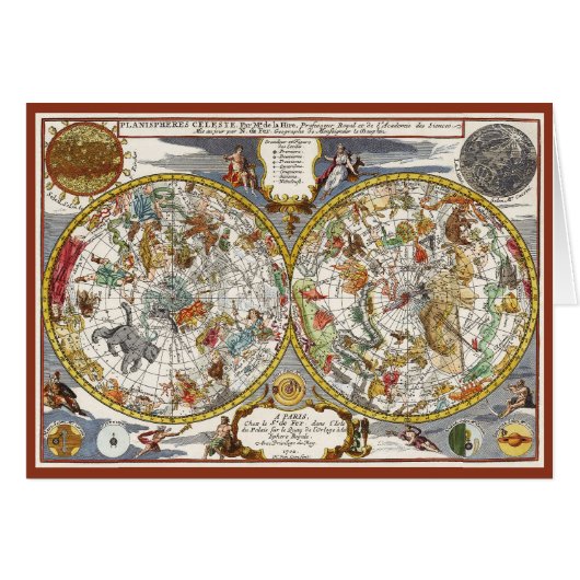 ヴィンテージPlanisphere Star Map by Nicholas de Fer (正面横)