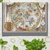 ヴィンテージPlanisphere Star Map by Nicholas de Fer キッチンタオル (折り畳み)