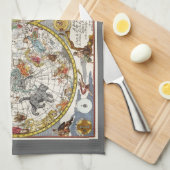 ヴィンテージPlanisphere Star Map by Nicholas de Fer キッチンタオル (四つ折り)