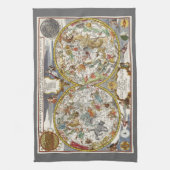 ヴィンテージPlanisphere Star Map by Nicholas de Fer キッチンタオル (縦)