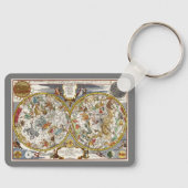 ヴィンテージPlanisphere Star Map by Nicholas de Fer キーホルダー (正面)