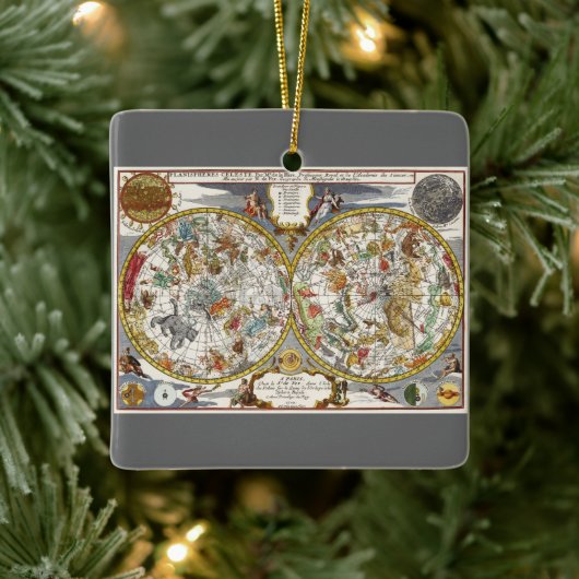 ヴィンテージPlanisphere Star Map by Nicholas de Fer セラミックオーナメント (ツリー)