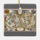 ヴィンテージPlanisphere Star Map by Nicholas de Fer セラミックオーナメント (正面)