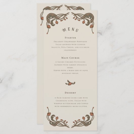 ヴィンテージPomegranateメニュー メニュー (正面/裏面)