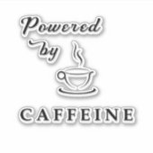 ヴィンテージPowered by Caffeineタイポグラフィ引用文 シール (正面)