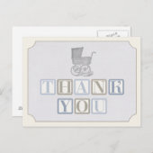 ヴィンテージpramサンキューカード、ベビーキャリッジノート ポストカード (正面/裏面)