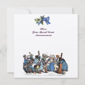 ヴィンテージPRAM花青ベビーシャワーモノグラム 招待状 (裏面)