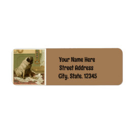 ヴィンテージPUG差出人住所ラベル ラベル