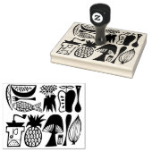 ヴィンテージPyrexパターモダンン – キッチン(食品グルメ) ラバースタンプ (押印)