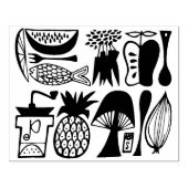 ヴィンテージPyrexパターモダンン – キッチン(食品グルメ) ラバースタンプ (インプリント)