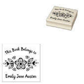 ヴィンテージPyrexパターン – 蝶金ゴールド-蔵書票 ラバースタンプ (押印)