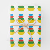 ヴィンテージPyrexラッピング紙の原色の混合 ラッピングペーパーシート (インサイチュ)