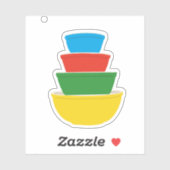 ヴィンテージPyrex一次色混合ボウルステッカー シール (シート)