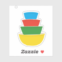 ヴィンテージPyrex一次色混合ボウルステッカー