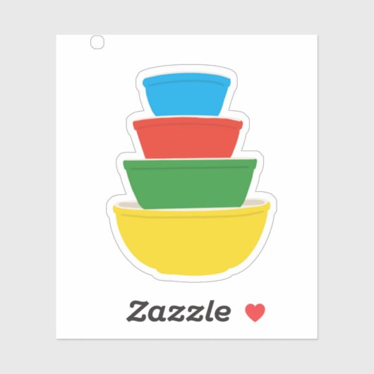 ヴィンテージPyrex一次色混合ボウルステッカー シール (シート)