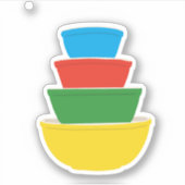 ヴィンテージPyrex一次色混合ボウルステッカー シール (正面)